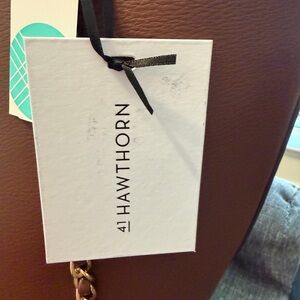 41 Hawthorn Brown Tote with Gold Chain Detail